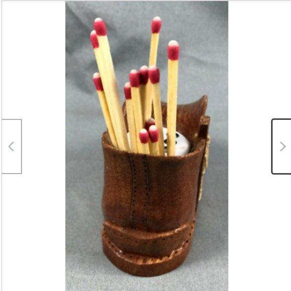 Vtg Hand Carved Wooden Shoe Boot Match Holder Western Canada Cottage Folk Art - Picture 6 of 11